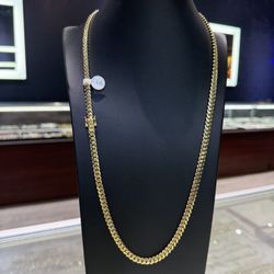 10kt Solid Miami Cuban Link Chain 6MM 26 Inches 