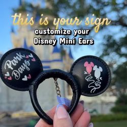 Hand painted Custom Mini Mickey Ears Key Chain