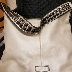 Leather Hobo With Studded Strap 