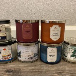 Assorted Bath And Body Works 3 Wick Candles