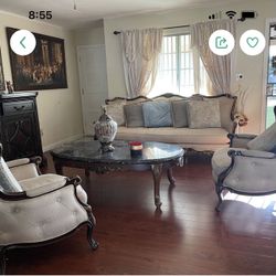 4pc Loveseat & Arm Chair Sets, Center Table 