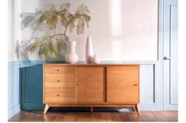 Mariko Natural Wood 3 Drawer 2 Door Sideboard Buffet | Sliding Doors | Birch