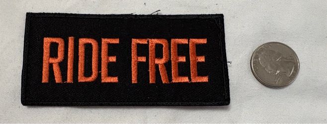 Embroidered "RIDE FREE" Motorcycle Biker Patch (Orange/Black)