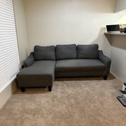 Furniture Sofa Bed Signature Design by Ashley Jarreau Modern Sectional Sleeper Sofa Couch with Chaise Lounge, Grey