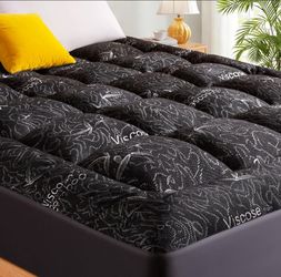 King Mattress Topper Viscose Made from Bamboo, Thick Pillow Top Mattress Pad for Back Pain Relief, Breathable Mattress Protector for Hot Sleepers, Fit