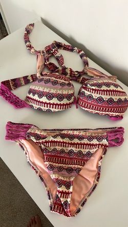 Push up bikini set used bathing suits swim suits pink