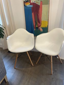 Modern White Dining Chairs, 4 Are Available