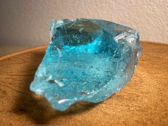 Vintage 1.17lb Ice Light Blue Bubble Slag Glass Cullet
