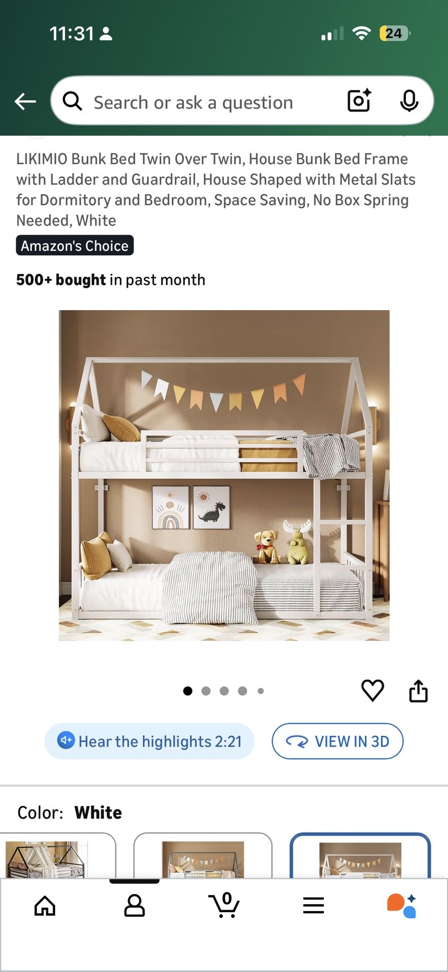 LIKIMIO Bunk Bed Twin