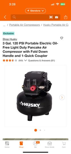 Husky 3 Gal. 120 PSI Pancake Air Compressor