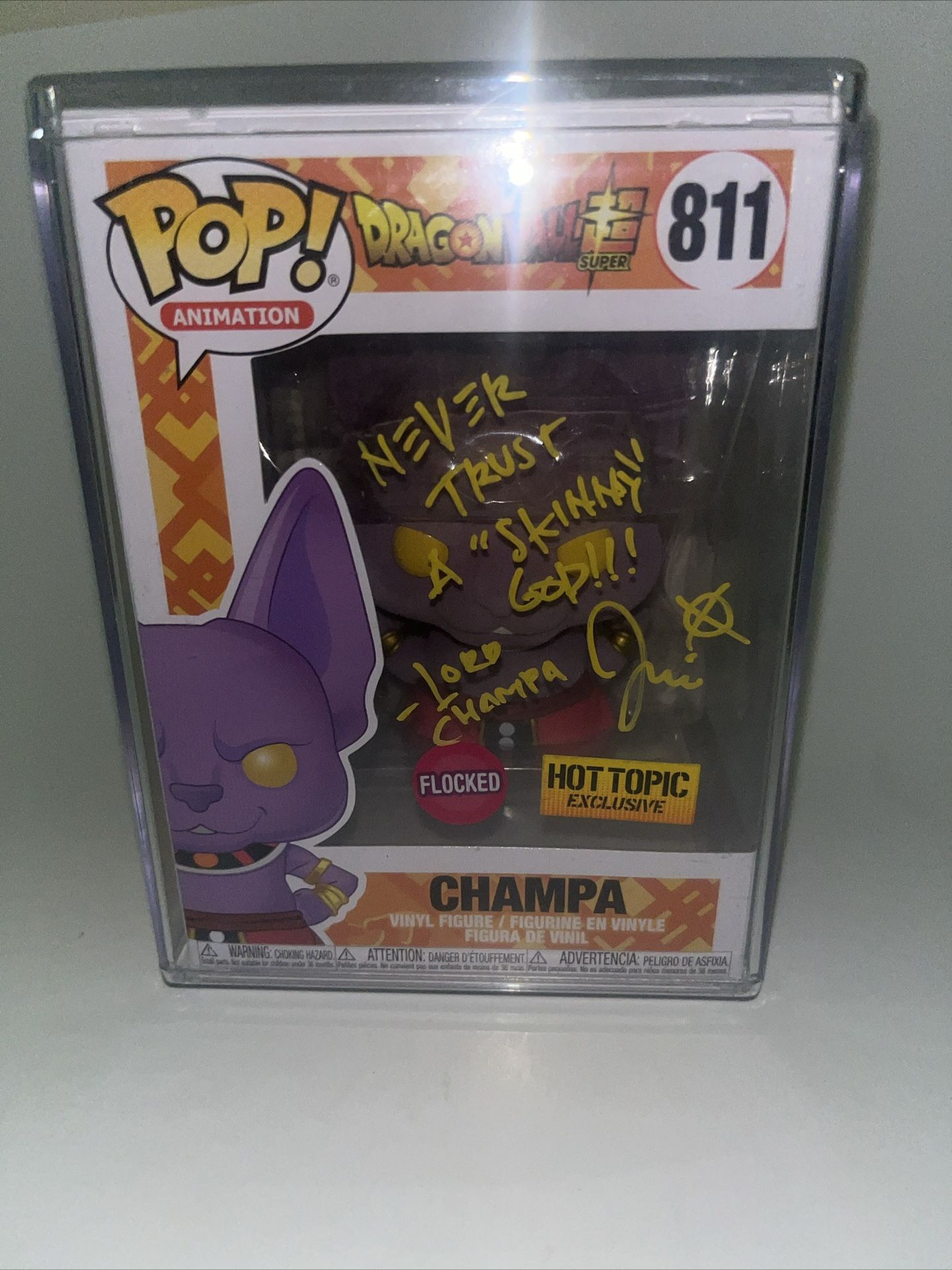 Funko Pop! Vinyl: Dragon Ball - Champa (Flocked) #811 W/HARD POP CASE SIGNED
