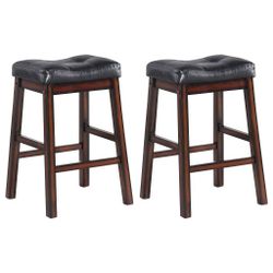 New Set Of 2 Counter Stool Cappuccino 