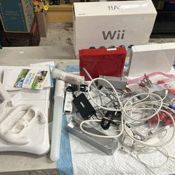 3 Nintendo Wii W/ Lots Of Accessories Pad Light Saber Controls 