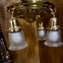 Brass Antique Victorian Light Fixture 