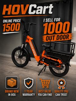 HOVSCO HQ direct - wholesale price to OfferUp customer on HOVSCO cargo ebike - family electric bike