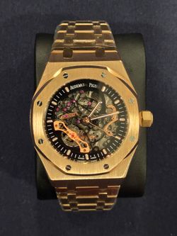 Men's Watch - Royal Oak / Skeleton Color Dial / Stainless Rose Gold Bracelet
