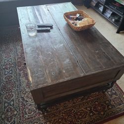 Real Wood And Metal Nice Size Coffee Table With Storage
