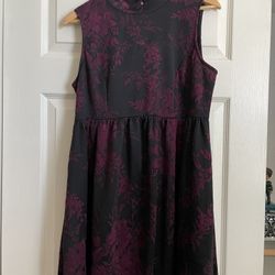 Black Dress With Maroon Florals
