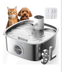 8L Cordless Wider Tray Pet Water Fountain with 3 Motion Sensor