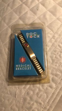 Doc Tock Gold-Tone Medical Alert Bracelet