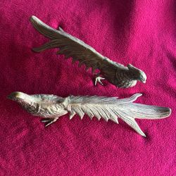His And Hers Antique Brass Pheasants