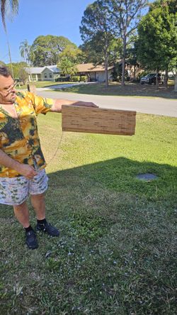 Real Woven Wood Blind In Great Condition