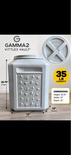 Gamma2 Vittles Vault Paw Print Pet Food Storage Container – Gray