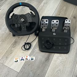 This is a Logitech G923 Racing Wheel and Pedals
