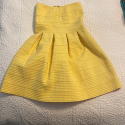Strapless Yellow Dress (size S)