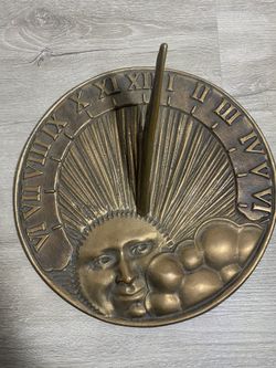 Brass Decorative Garden Sundial 10.5” Wide White Swan LTD 1982 Beautiful Vintage