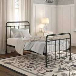 Better Homes & Gardens Kelsey Twin Metal Bed, Black, New In Box