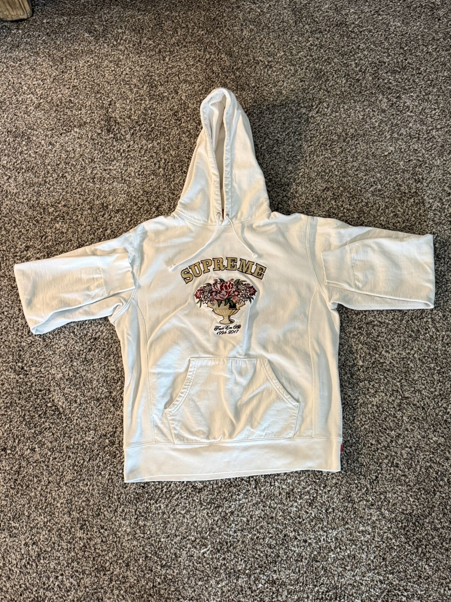 Supreme Vase Flower Hoodie White