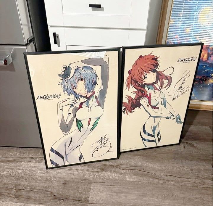 Evangelion Asuka and Rei Wall Art Print