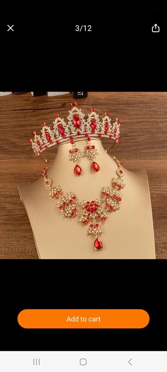 SET TIARA,, NECKLACE AND EARRINGS