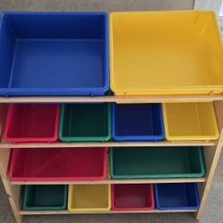 Toys/legos organizer Battat 4 rows, 12 containers. $5 Cash prompt pick up