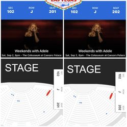 2 Adele Tickets Front Row ($1940) For Both SEPTEMBER 2