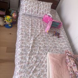 2 Twin Beds Frames With Memory Foam Mattress 