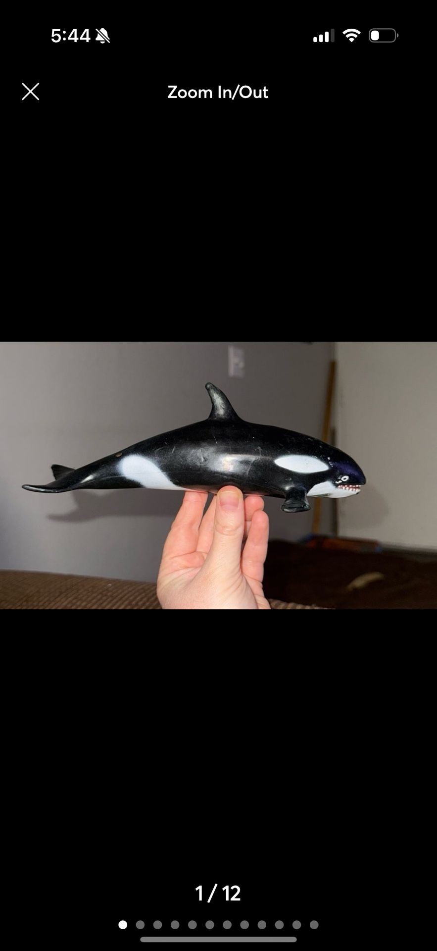 Vintage PVC Toy AAA Toys Large Rubber Killer Whale cake topper