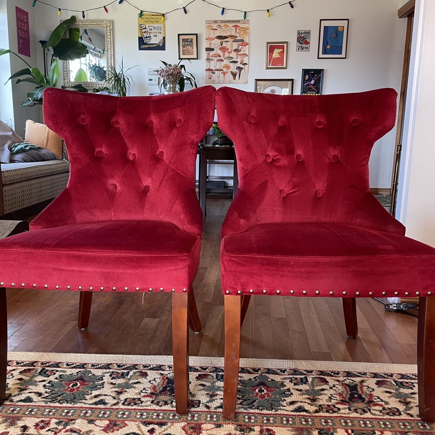 Red Velvet Dining Room Chairs