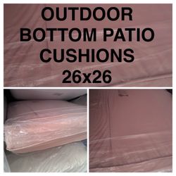 NEW OUTDOOR CUSHION SET (BEIGE) 14 Cushions available 26x26 Bottom Cushions
