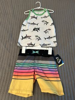 Kids Swim Shorts Size 4 & Shark Tank Size 5 -$20