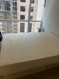 Queen Mattress with White Cover