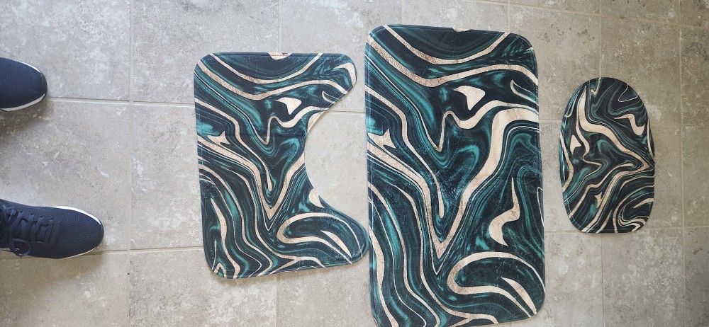 Green and gold Power Room.rug Set