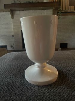 White Milk Glass Pedestal Goblet Vase