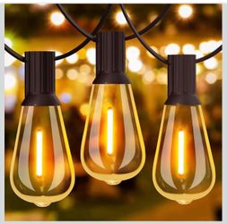 Outdoor String Lights 180FT, 90+6Pcs Vintage Bulbs Shatterproof 2700K LED Patio String Lights Waterproof, Connectable Edison Style Lights, Hanging Lig