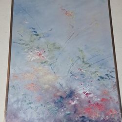 Colorful Floral Watercolor Print Silver Frame