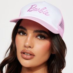 Barbie Pink & White Strap Cap