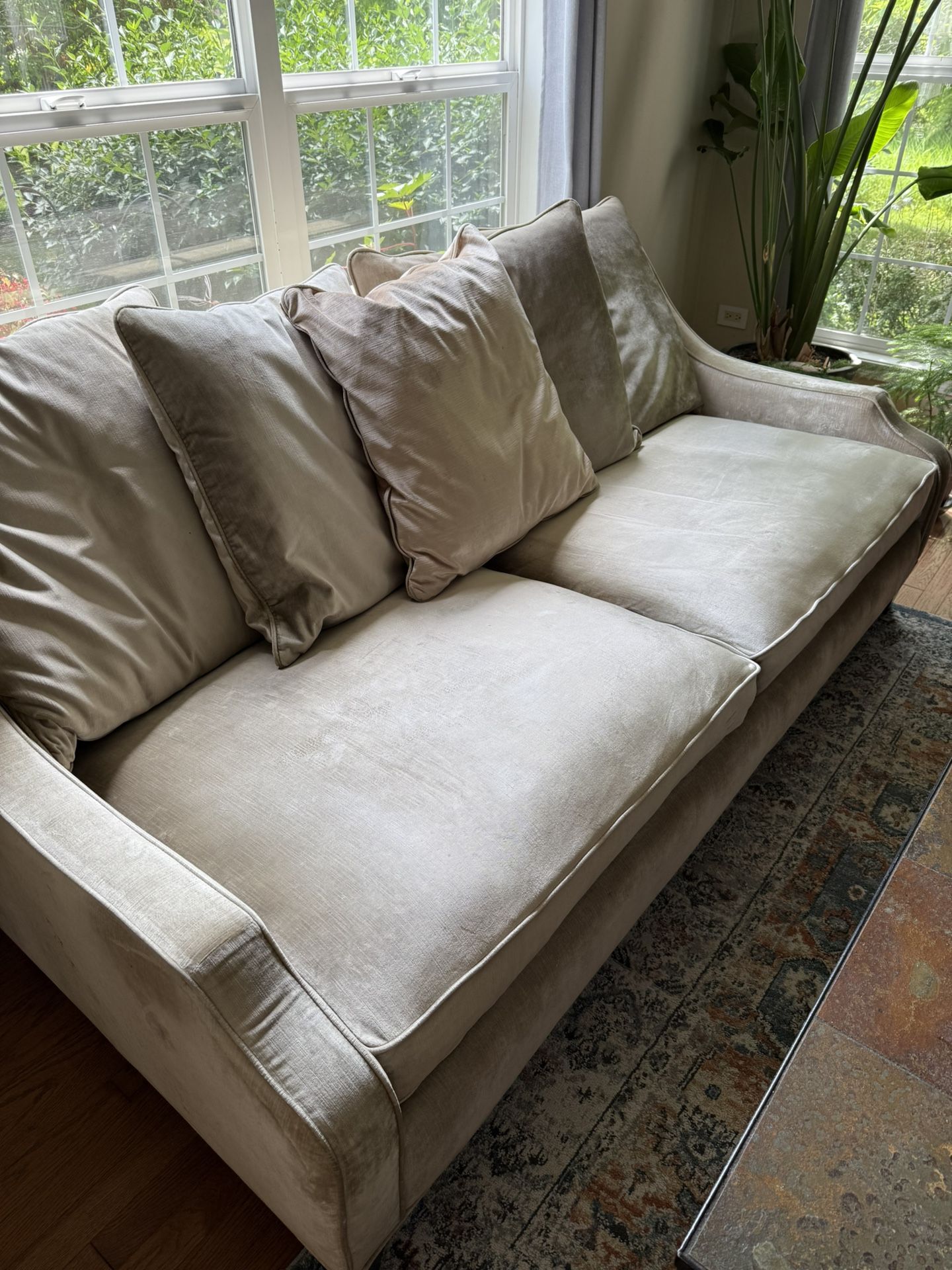 Pottery Barn Velour Sofa