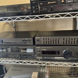 Vintage Technics Stereo System Amplifier , Tuner, Cassette Deck, cd player Works