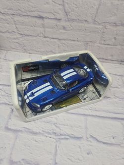 🔥1:18 Burago Dodge Viper GTS Coupe Blue W White Stripes Made in Italy